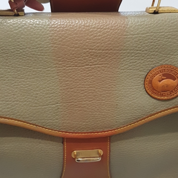Vintage Dooney and Bourke Taupe Leather Briefcase - Picture 13 of 14